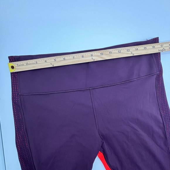 Athleta HIIT It Mesh Capri Leggings XL Plum Purple Orange Athletic - Picture 8 of 9